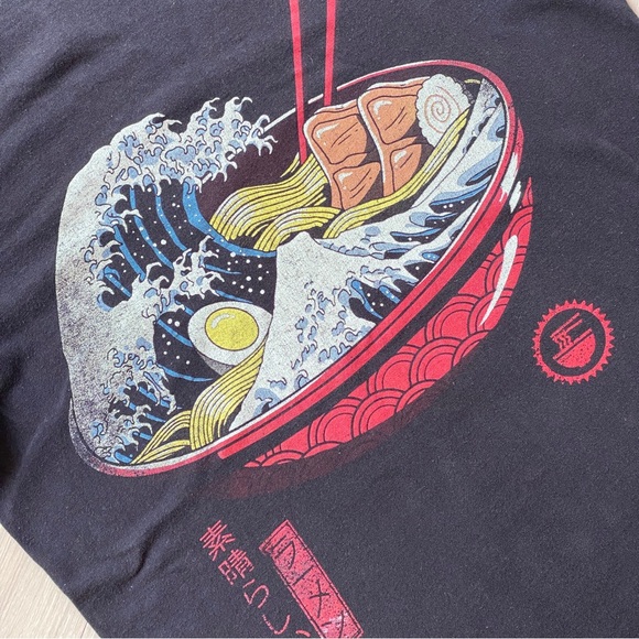 Great Wave Ramen Graphic Tree Black Size S - Picture 4 of 5